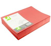 Q-CONNECT Square Cut Folder KF26028 – Lightweight 180gsm Foolscap Red – Pack of 100