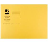 Q-Connect Square Cut Folder Lightweight 180gsm Foolscap Yellow (Pack of 100)
