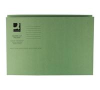 Q-Connect Square Cut Folder KF01189 - Mediumweight 250gsm Foolscap Green Pack of 100