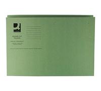 Q-Connect Square Cut Folder Mediumweight 250gsm Foolscap Green (Pack of 100) KF01189