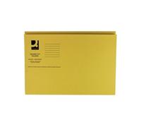 Q-CONNECT Square Cut Folder KF01185 Mediumweight 250gsm Foolscap Yellow Pack of 100