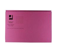 Q-Connect Square Cut Folder Mediumweight 250gsm Foolscap Pink (Pack of 100) KF01187+ Finchley Pen Free