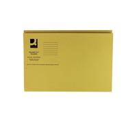 Q-CONNECT Square Cut Folder KF01185 Mediumweight 250gsm Foolscap Yellow Pack of 100