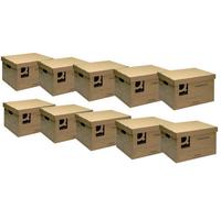 Q-Connect Storage Box 335X400X250mm Brown (Pack Of 10)