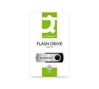 Q-Connect USB 2.0 Swivel 32GB Flash Drive Silver/Black KF76970