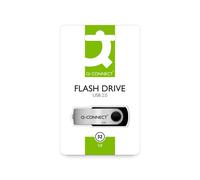 Q-Connect USB 2.0 Swivel 32GB Flash Drive Silver/Black KF76970