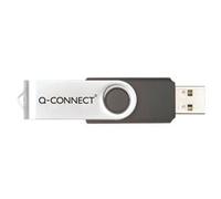 Q-Connect USB 2.0 Swivel 32GB Flash Drive Silver/Black KF76970