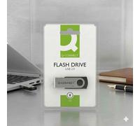 Q-Connect USB 2.0 Swivel 8GB Media Storage Flash Drive Silver+Black KF41512 LOT