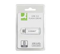 Q-Connect USB 3.0 Slider 8GB Flash Drive Silver/Black KF16368