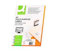 Q-Connect Self-Adhesive Labels / 105 x 48 mm / 100 Sheets A4 / White/Address Labels Printable Address Labels Stickers Universal Adhesive Labels Household Labels