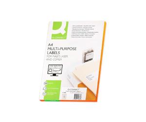 Q-Connect White Rectangular Address Labels / 105 x 48 mm / 1200 Labels / 100 Sheets A4