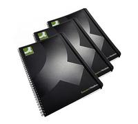 Q-Connect Polypropylene Wirebound Book 160pp A4 Black Pk 3 - KF03729