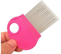 Q D PINK COLOR Metal Long stainless steel Teeth Magnify Lens Hair Lice Nit and Egg Removar Comb with Plastic handle Grip for school kids,Man, women,Baby (Random Colour)