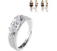 Q&D&S Lymphatic Therapy Rings Titanium Ion Moissanite Diamond Ring for Women Weight Loss Slimming Ring Jewelry Gift