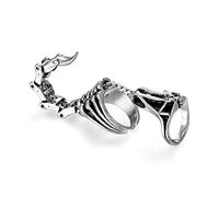 Q&D&S Silver Scorpion Ring Gothic Knuckle Finger Ring Punk Hinged Activity Rings Halloween for women and men