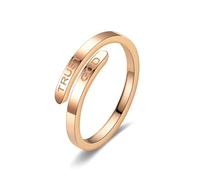 Q&D&S TRUST GOD Ring for Women Inspirational Ring Fashional Stainless Steel Adjustable Religious Faith Rings for Couples Jewelry Gifts, Stainless Steel, No Gemstone