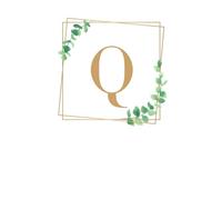Q: Frame Leaf Letter Q, Ruled Notebook, Blank Lined Journal Notebook, Diary for Writing & Note Taking, White Soft Cover, 120 Pages