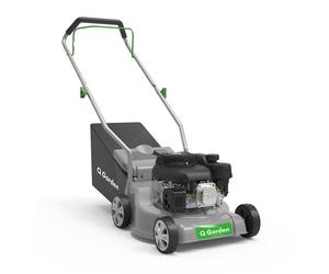 Q Garden 130cc Petrol Lawn Mower 39cm Cutting Width Grass Collector Push Unit UK