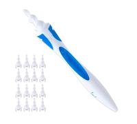 Q Grips Ear W-ax Re-Mover & Cleaner Tool, Safe Silicone Earw-ax Removal Kit with 16 Replacement Tips for Adults & Kids, Soft Spiral Design Painless Ear Cleaning for Eardrum Protection