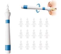 Q Grips Ear Wax Cleaner, Ear Wax Removal Kit Soft and Flexible Ear Cleaner Spiral Earwax Removal Tool with 16 Pcs Washable Tips Suitable for Kids & Adults