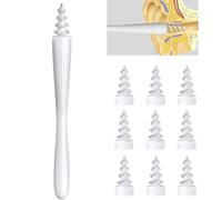 Q Grips Ear Wax Removal Tool 2025 Spiral Ear Wax Removal Kit Reusable and Washable Q-Grips Ear Wax Remover Soft Silicone Ear Cleaner for Adults with 16 Replacement Soft Tips