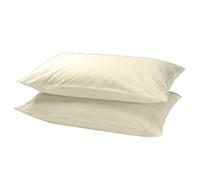 Q&H - 1 Pair Plain Pillow Cases Cream - Soft Brushed Microfiber Pillowcases - Machine Washable, Quick Drying, Breathable Pillowcase - Wrinkle, Fade, Stain Resistant Bedroom Covers - 50cm x 75cm