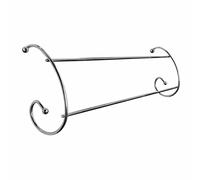 Q&H 2 Bar Radiator Clothes Airer Metal 1M Space Laundry Rack - Chrome 50cm Indoor Drying Towel Hanger 2 Washing Lines Laundry Holder - Strong Curved Shape Hanging Mounted Rail Household Dryer (1)