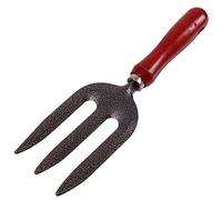 Q&H 27cm Metal Garden Hand Fork - Heavy Duty Handy Cultivator Non Slip Grip Wooden Handle - Ideal Digging Fork for Soil Loosening Weeding Divide Transplanting Mini Fork Plants Flowers Vegetable Tool