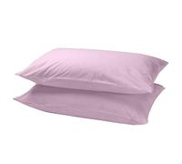 Q&H - 2x Plain Pillow Cases Pink - Soft Polycotton Pillowcases - Machine Washable, Quick Drying, Breathable Pillowcase - Wrinkle, Fade, Stain Resistant Bedroom Covers - 50cm x 75cm