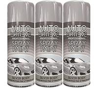 Q&H 400ML Auto Extreme Silver Body Spray Paint - Automotive Excellent Coverage Adhesion Bright Finish Interior & Exterior Use - Professional Quality Paints Restorer for Car Bike Petrol Resistant (3)