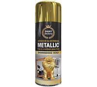Q&H 400ML Metallic Shimmering Gold Spray Paint Brilliant Gloss Finish - Premium Luxury Vibe Reflective Finishing Golden Surface Coating - Use on Metal, Plastic, Ceramic - Interior & Exterior Use (1)
