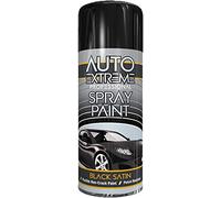 Q&H Black Satin Spray Paint 400ML Automotive Aerosol Metal Paints Sprayer - Hardware Anti Stain & Petrol Resistant Non Crack Painting - Gloss Finish Exterior Fast Dry Wood Plastic Wicker Aluminium (1)