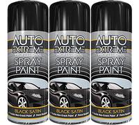 Q&H Black Satin Spray Paint 400ML Automotive Aerosol Metal Paints Sprayer - Hardware Anti Stain & Petrol Resistant Non Crack Painting - Gloss Finish Exterior Fast Dry Wood Plastic Wicker Aluminium (3)