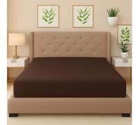 Q&H - Fitted Sheet Super King - 30cm Extra Deep Fitted Sheet - Soft Polycotton Elastic Bed Sheets - Shrinkage, Fade Resistant, Washable Sheets For Bedroom (Brown, Super King 183x200cm)