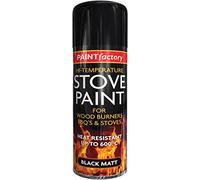Q&H High Temp Black Matt Spray Paint 400ml - Stove Paints for Wood Coal Burner, Stoves, BBQ's, Chimneys, Fireplaces - Heat Resistant 600°C - & Quick Drying Provide Great Coverage & Adherence Home (1)