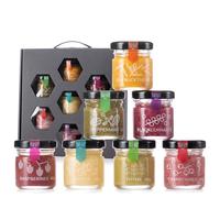 Q honey Gourmet Honey Gift Set, 7x40g Jars with Freeze-Dried Fruit & Herbs