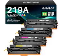 Q-image 219A Toner Cartridge With Chip Compatible for HP 219A 219X Toner Cartridge Replacement with HP Color LaserJet Pro 3202dn 3202dw MFP 3302fdn 3302fdng 3302fdw 3302fdwg 3302sdw 3302sdwg (4 Pack)