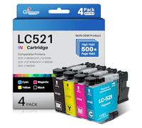 Q-image LC521 Ink Cartridges Multipack Replacement for Brother LC-521 | LC521VAL Ink Compatible for Brother DCP-J1260W DCP-J1310DW DCP-J1313DW DCP-J1360DW DCP-J1460DW Printer (4 Pack)