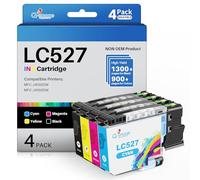Q-image LC527 Ink Cartridges Multipack Replacement for Brother LC527 LC-527 LC527VAL Ink Compatible for Brother MFC-J4550DW MFC-J4350DW Printer (4 Pack)