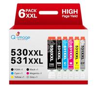 Q-image PGI-530 CLI-531 XXL Ink Cartridges Replacement for Canon PGI-530XXL CLI-531XXL Compatible with Canon Pixma TS8750 TS8751 Printer (6-Pack)