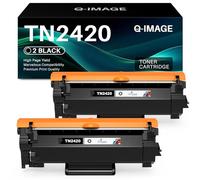 Q-image TN2420 TN2410 Black Toner Cartridge Replacement Compatible with Brother HL-L2350DW HL-L2310D MFC-L2710DW MFC-L2710DN MFC-L2730DW MFC-L2750DW DCP-L2510D DCP-L2530DW HL-L2375DW (2 Black Toner)