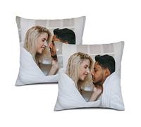 Q&K Personalised Pillow, Custom Pillows with Picture, Double-Sided Printing, Couples Photo Pillow, Personalized Throw Pillow Cover for Couple Kid Mother Lovers for Birthday Christmas
