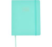 Q Kalon - School Diary 2026 2027 - September to June, Week per View, A5 (15x21 cm), Languages SPA, ENG, FRA, GER, Soft Flexible Faux Leather Cover, Elastic Closure, With Stickers - Green Mousse