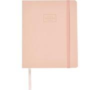 Q Kalon - School Diary 2026 2027 - September to June, Week per View, A5 (15x21 cm), Languages SPA, ENG, FRA, GER, Soft Flexible Faux Leather Cover, Elastic Closure, With Stickers - Pink Mousse