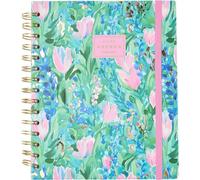Q Kalon - School Diary 2026 2027 - September to June, Week per View, A5 (17x21 cm), Languages SPA, ENG, FRA, GER, Index with Months, Hard Cover, Double Spiral and Elastic, With Stickers - Paradise