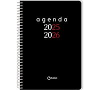 Q Kalon - School Planner 2025 2026 - Day per Page, A5 Size (15x21 cm), Spanish and English, September to June, Spiral Binding, Flexible Cover with Protective Plastic - Planner