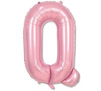 Q Letter Balloon Pastel Pink, 40 Inch Alphabet Foil Word Balloons, Big Inflatable Light Baby Pink Balloon Letter Q, XXL Helium Custom Letter Balloons for Girl Birthday Party Decoration Supplies