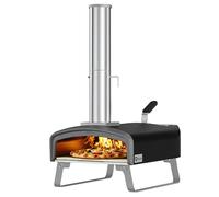 Q Pizza Portable Wood Fire Pizza Oven with Folding Legs, Outdoor Pizza Stove with Chimney for Outdoor Kitchen, Camping, RV, Tailgating, Beach, Backyard Pizza Maker, PS107