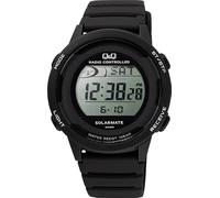 Q&Q(キューアンドキュー) Men Digital Solar Atomic Clock Watch with Polyurethane Strap D01A-001VK