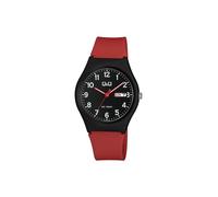 Q&Q Unisex Watch Silicone Strap 10 Bar Waterproof Red Black A212J009Y